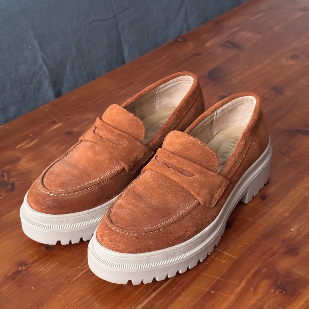 Portland Leather-Patina Tan Suede Women's Lug Sole Loafers